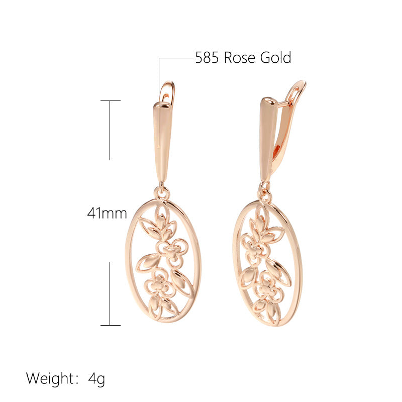 Hollow French Retro Flower Earrings