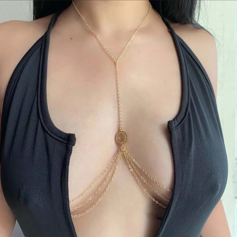 Sexy Diamant Nippel Kette Brust Halskette