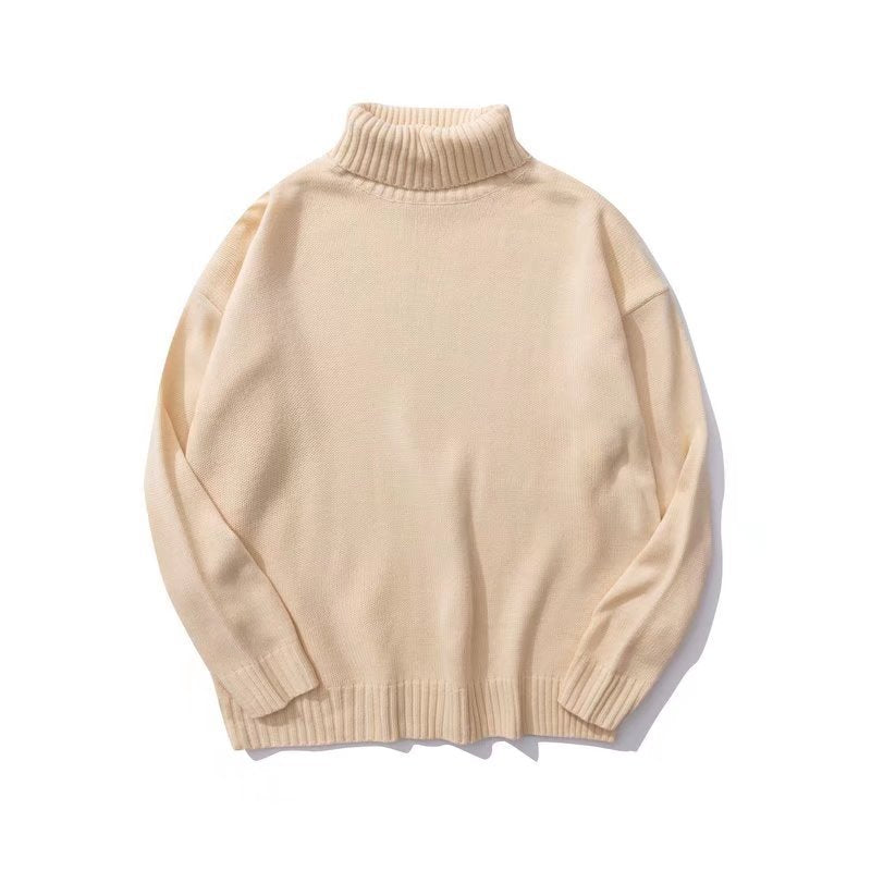 Einfache Neue Vielseitig Paar Rollkragen Pullover Retro Herbst Und Winter Neue
