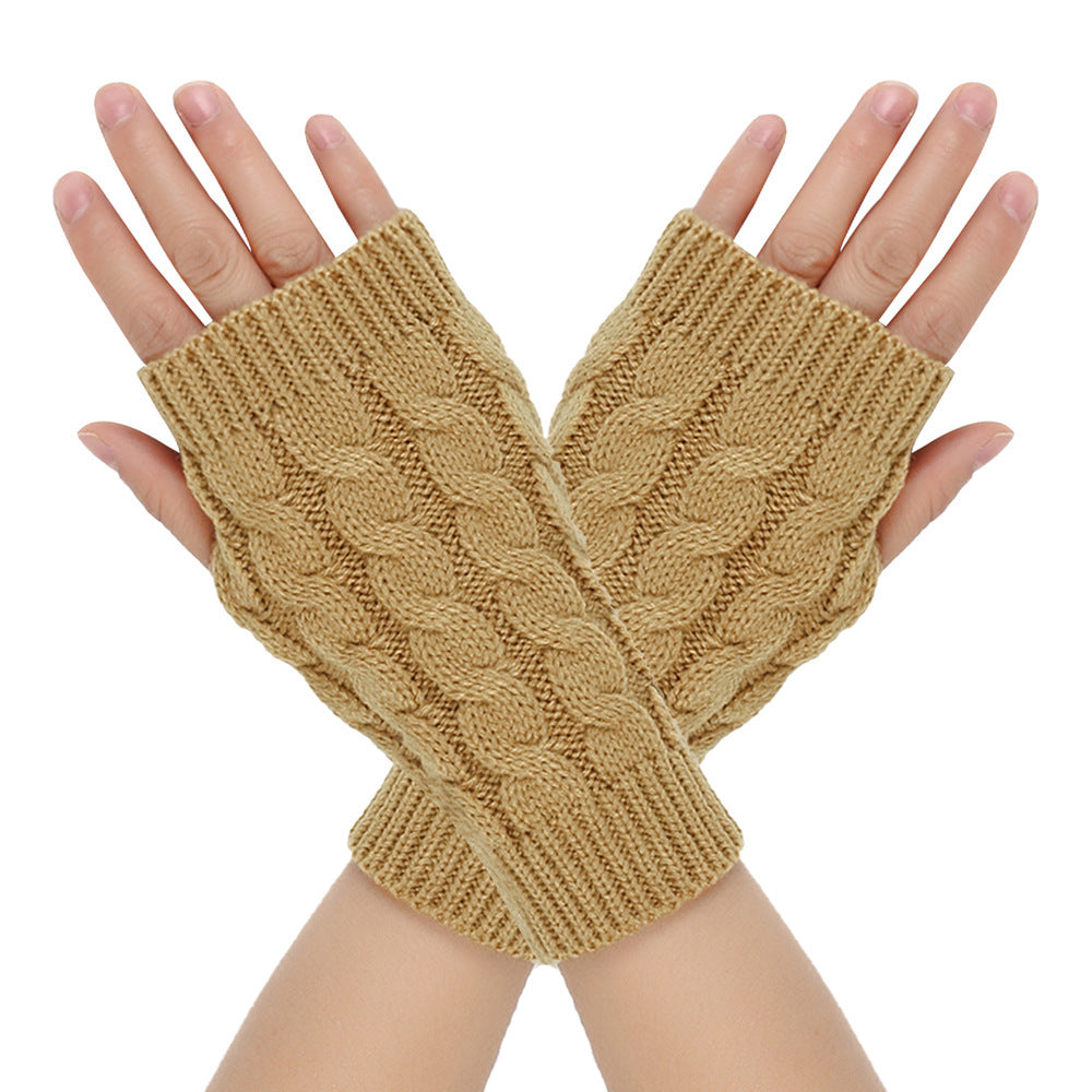 Warme Wollhandschuhe Winter Herren Offene Finger
