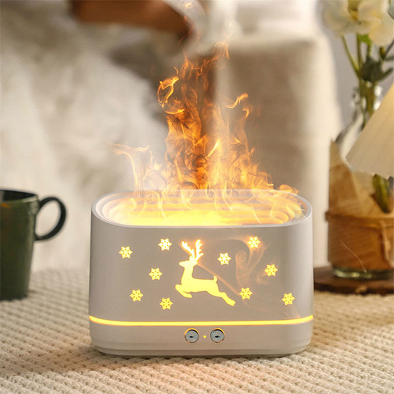 Elch Flamme Luftbefeuchter Diffusor Stumm Haushalt Atmosphäre Lampe Weihnachten Home Dekorationen