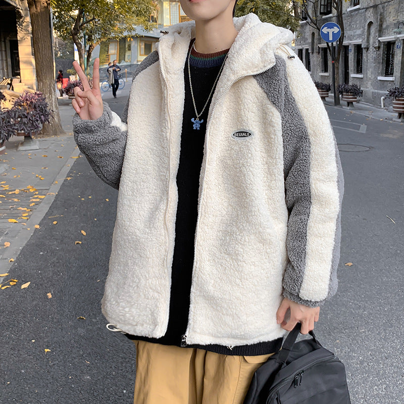 Fried Street Fashion Hong Kong Stil Paar Lose Lamm Plüsch Jacke