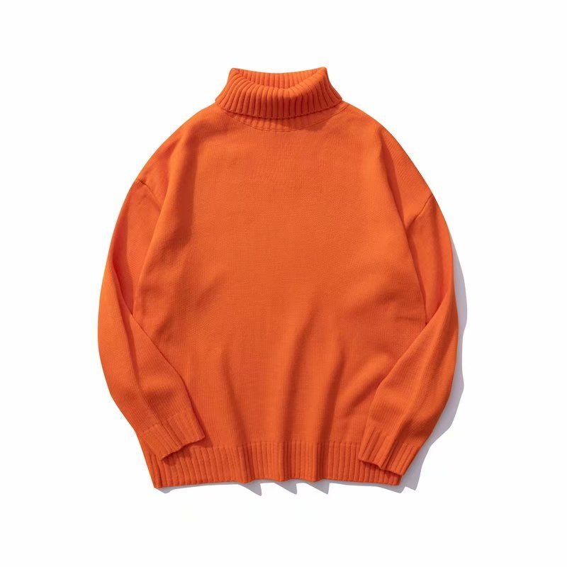 Einfache Neue Vielseitig Paar Rollkragen Pullover Retro Herbst Und Winter Neue