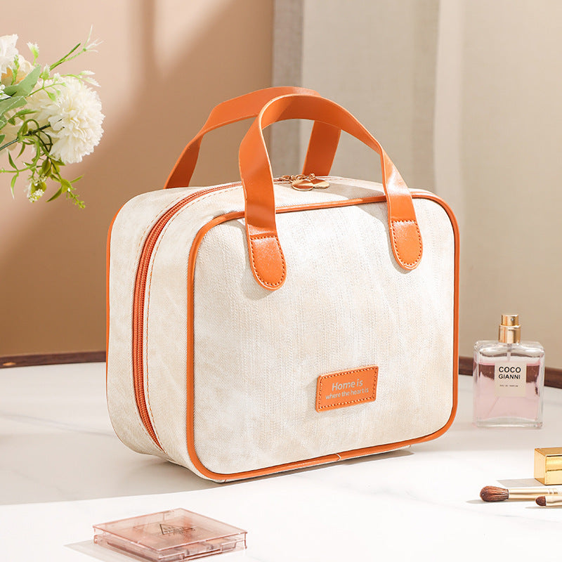 Denim Pattern Portable Cosmetic Bag Large Capacity High Sense Travel Portable