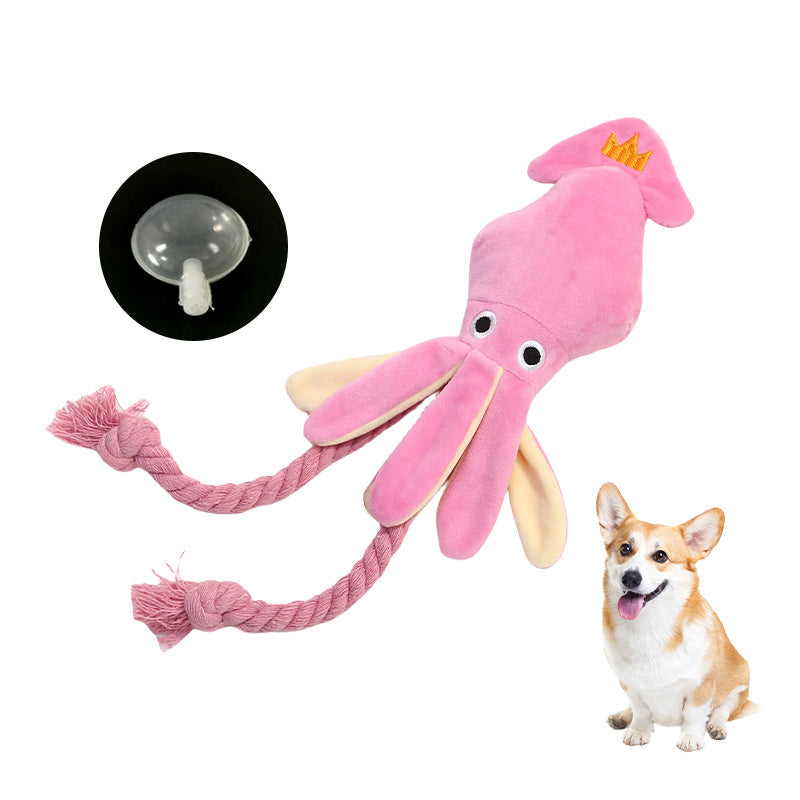 Niedlichen Tintenfisch kleine Hundespielzeug Sound BB Plüsch Haustier Welpen Seil Spielzeug Kauen Quietschspielzeug für Katze