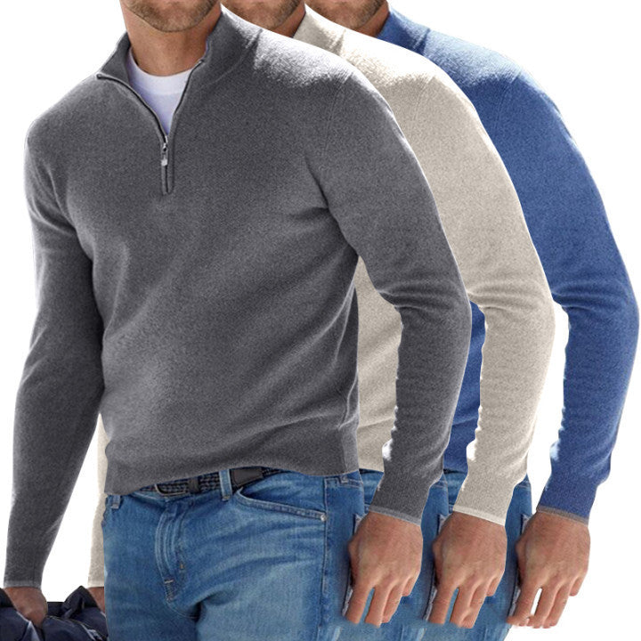 Europäische und amerikanische Langarm-Unterhemd Herbst und Winter Herren Strickjacke