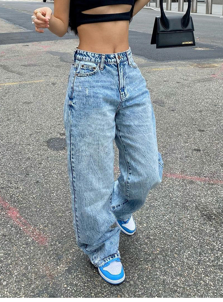 Damen Slim Fit Fashion Bequeme und lässige Jeans