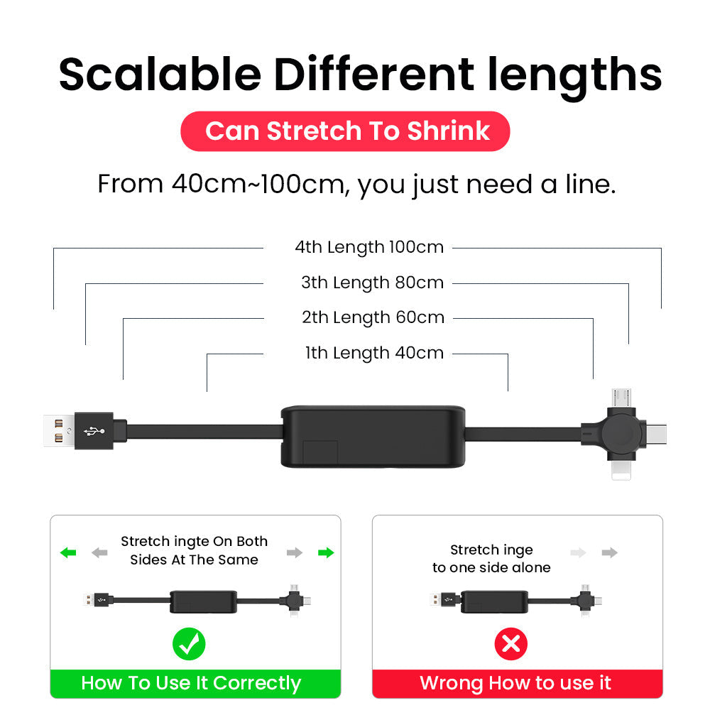 4-in-1-einziehbares USB-Kabel, kreatives Macaron-Typ-C-Mikrokabel für iPhone mit Telefonständer, Ladedatenkabel, Aufbewahrungsbox
