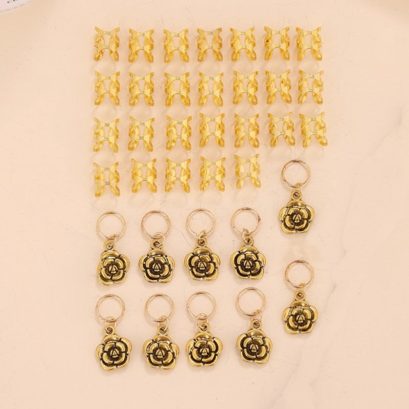 DIY Perücke Dreadlocks Ornament Zubehör Blume Haarspange