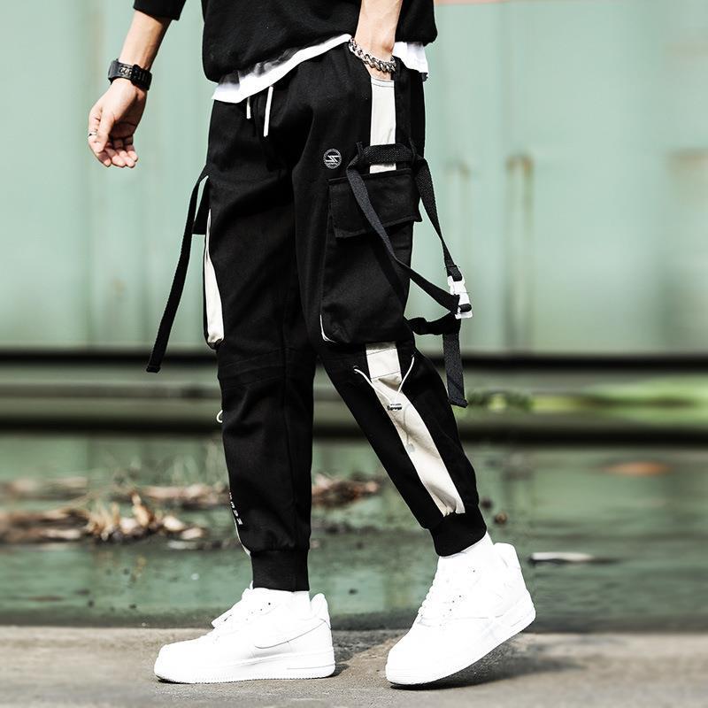 Kordelzug Hosen Hosen Hip Hop Lose Nähte Kontrast Farbe Casual Hosen Jungen Overalls