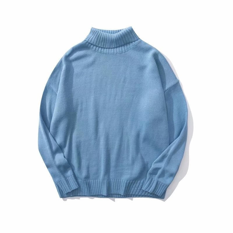 Einfache Neue Vielseitig Paar Rollkragen Pullover Retro Herbst Und Winter Neue