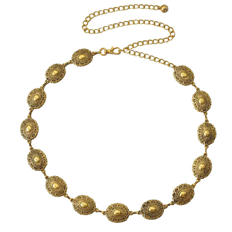 Modischer Retro-Gürtel mit Metallverzierung für Damen