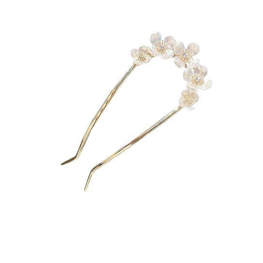 Hochwertige elegante Perlenblume U-förmige Haarnadel hinten Kopf einfach modern