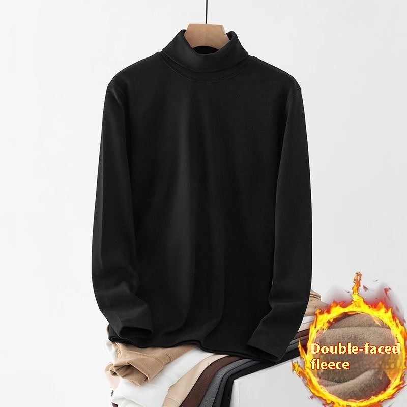 Selbsterhitzendes doppelseitiges Dralon-Rollkragen-Langarm-T-Shirt