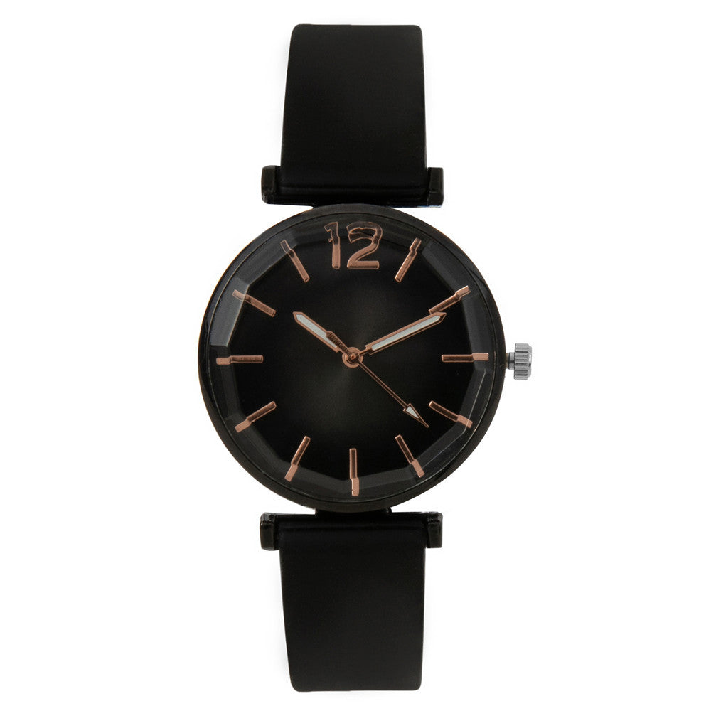 Modische Armbanduhr für Damen mit Farbverlauf und Silikonarmband