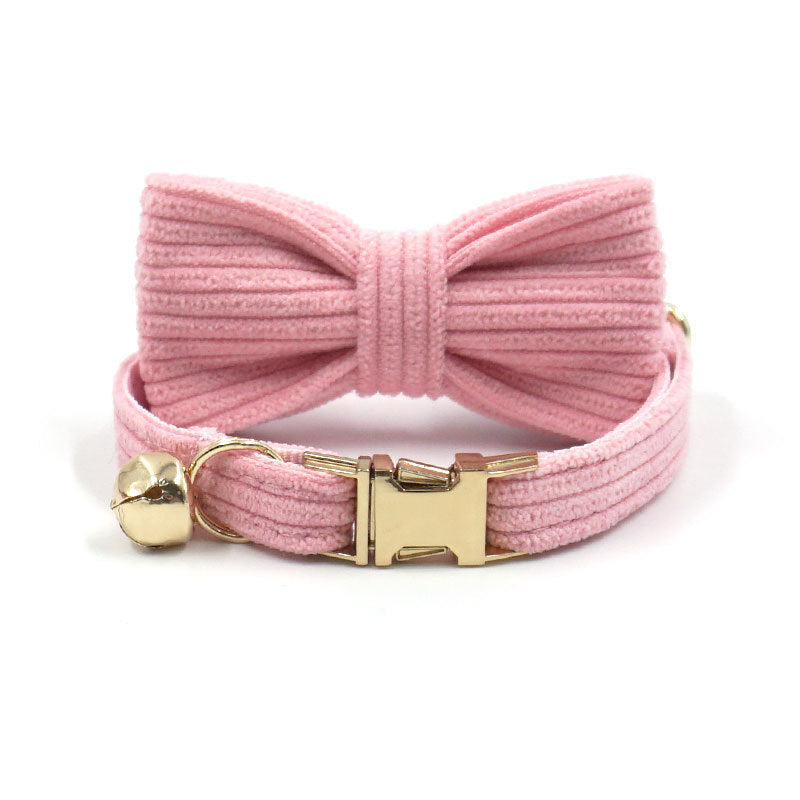 Hübsches Katzenhalsband aus Cord mit Katzenschleife
