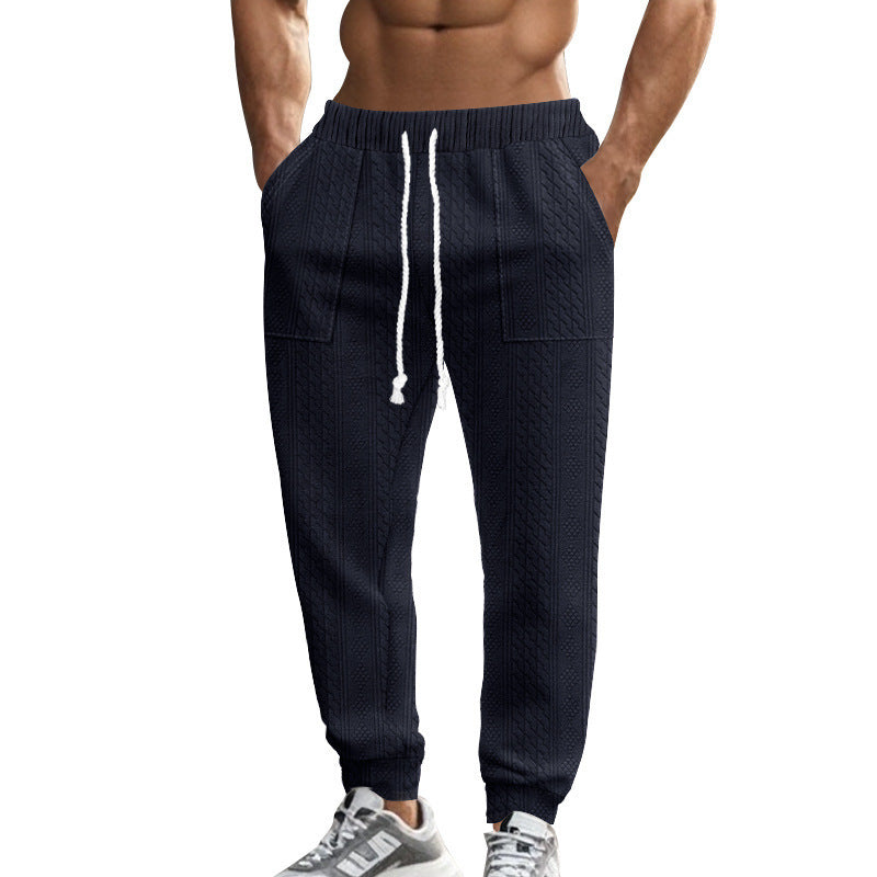 Europäische und amerikanische Herbst- und Winter-Herren-Strickhose aus Tiha, lässig, atmungsaktiv, Sporthose in Übergröße mit Kordelzug