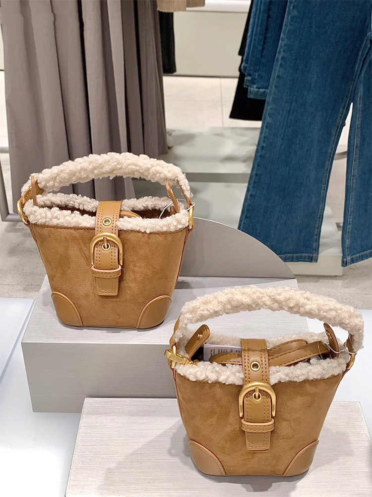 Herbst und Winter Mini-Beuteltasche aus Lammwolle