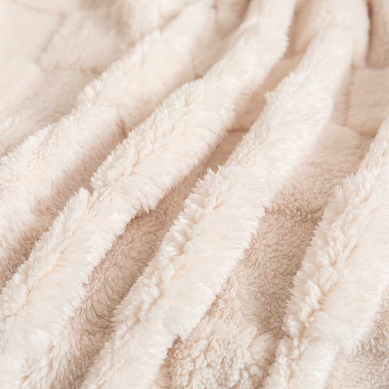 Verdickte Sofabezugdecke, karierte Jacquard-Wolldecke