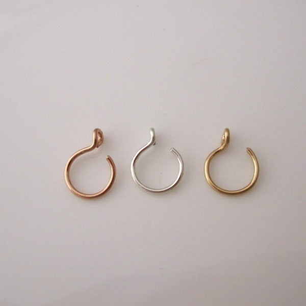 Nicht durchdringender Nasenring, plattiert, 14 Karat Gold, Nasenstecker
