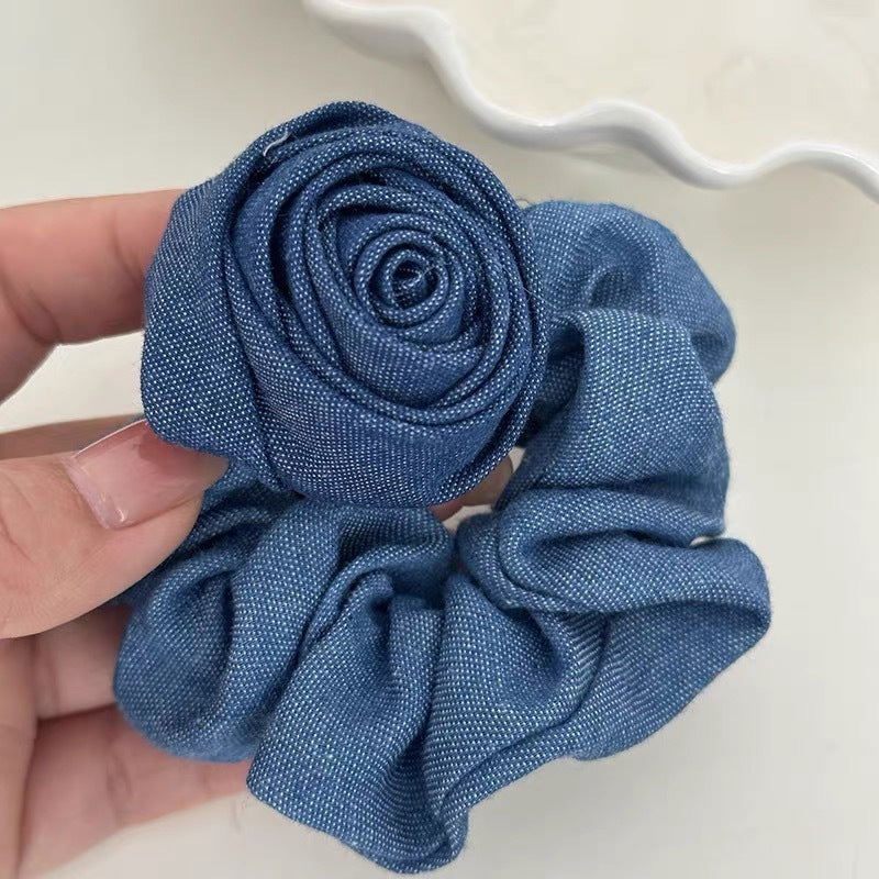 Haarband-Kopfschmuck aus Denim im Western-Stil mit Blumenmuster