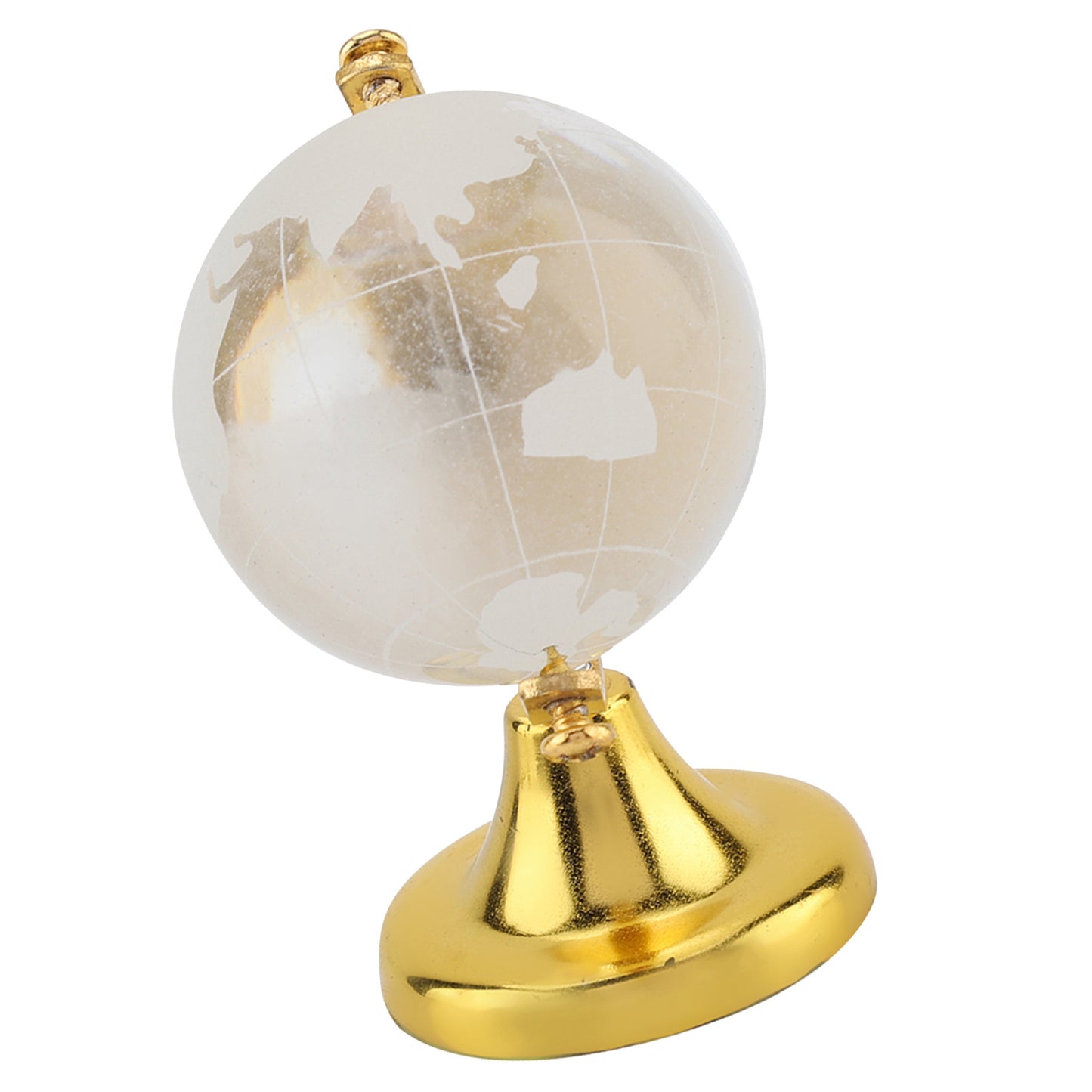 Runder Globus mit Weltkarte, Kristallglaskugel, Dekoration für Zuhause und Büro, Geschenk (Golden)