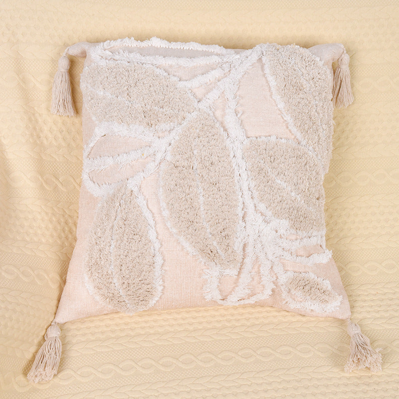 Kissenbezug mit Blattmotiv, für Zuhause, Wohnzimmer, Schlafsofa, getuftet, Überwurf, Kissenbezug