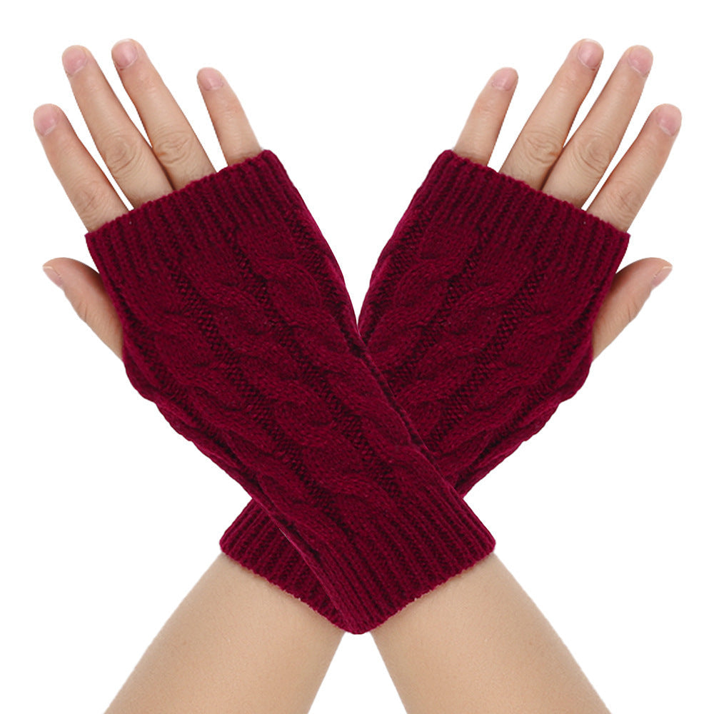 Warme Wollhandschuhe Winter Herren Offene Finger