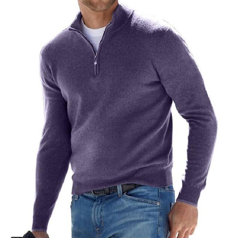 Europäische und amerikanische Langarm-Unterhemd Herbst und Winter Herren Strickjacke