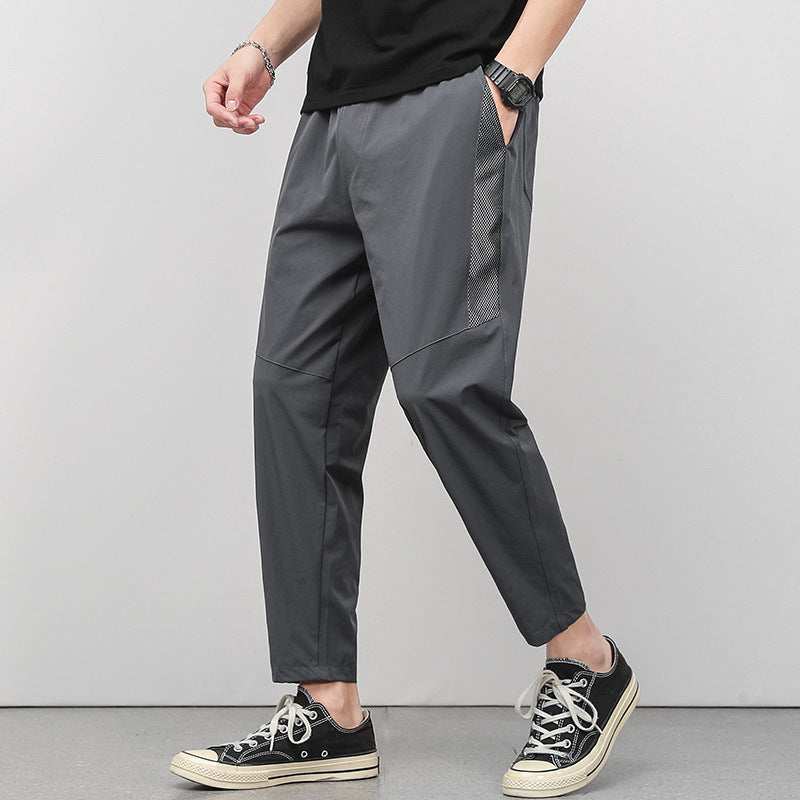 Gekürzte, dünne, lässige Hose mit Kordelzug