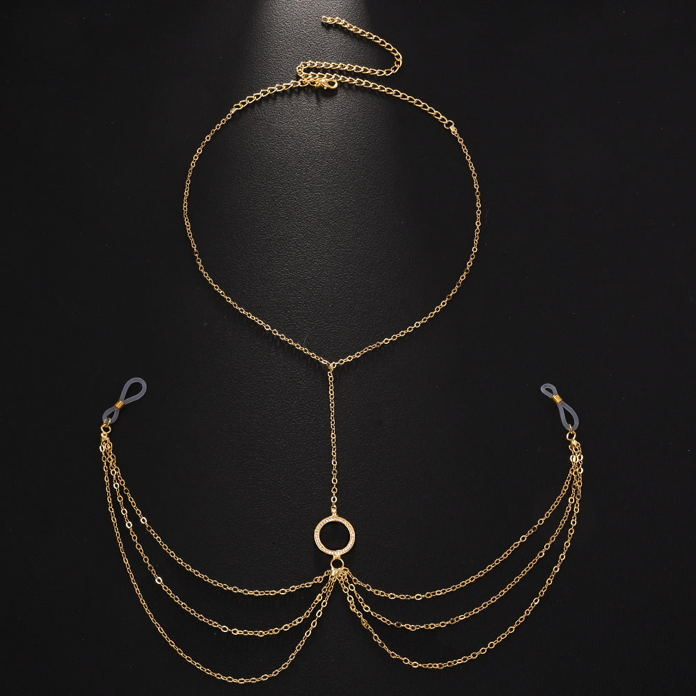 Sexy Diamant Nippel Kette Brust Halskette