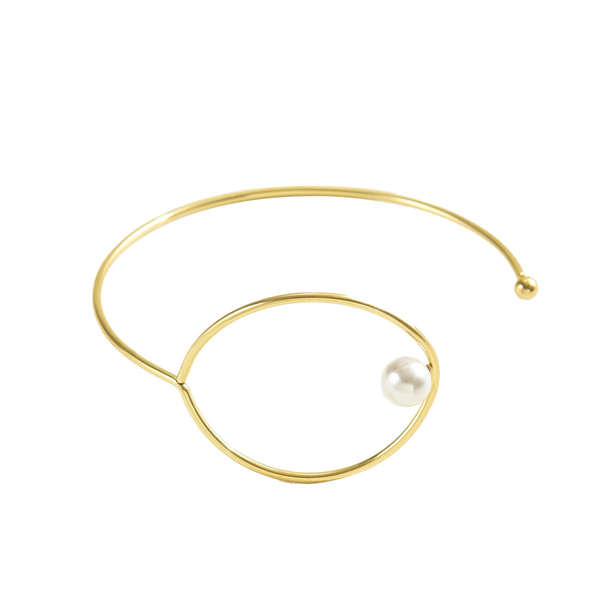 Geometrisches, rundes Armband mit Nischeneinlage für Damen