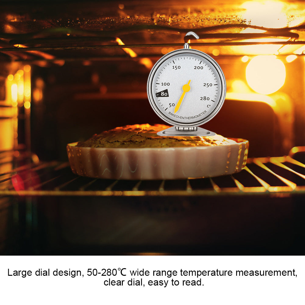 Stainless Steel Large Dial Oven Thermometer with Hook Kitchen Cooking Measuring Tools 50-280℃