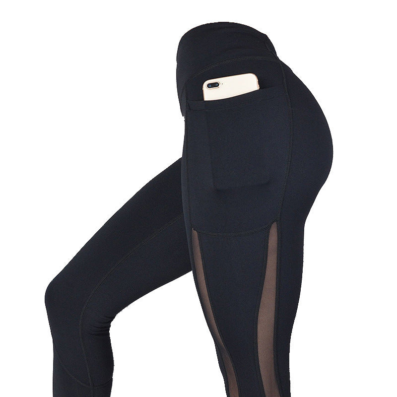 Schnelltrocknende, verkürzte Leggings mit Netznähten für Laufsport, Fitness, Yoga