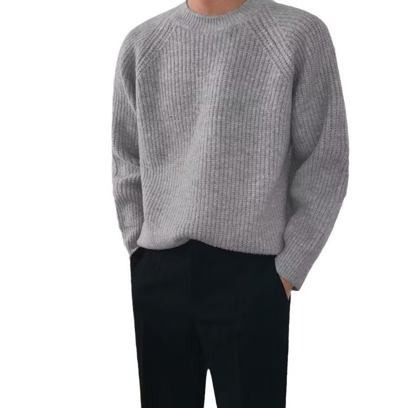 Pullover für Herren im Retro-Stil mit Rundhalsausschnitt und vertikalem Muster