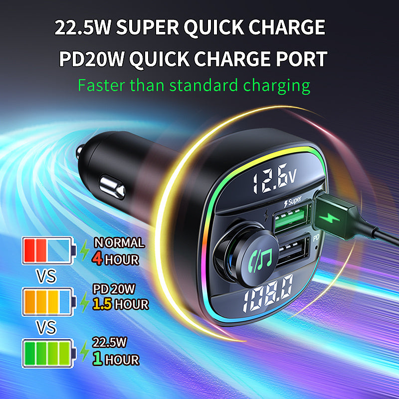 Bluetooth 5.0 FM Transmitter Freisprecheinrichtung Autoradio Modulator MP3 Player