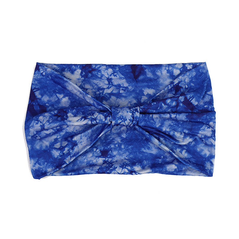 Europäisches und amerikanisches neues Batik-Sport-Schweißabsorbierendes Haarband für Damen, superbreites Kopftuch