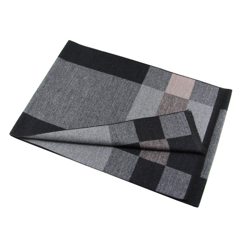Modischer, lässiger, warmer Jacquard-Strickschal für Herren