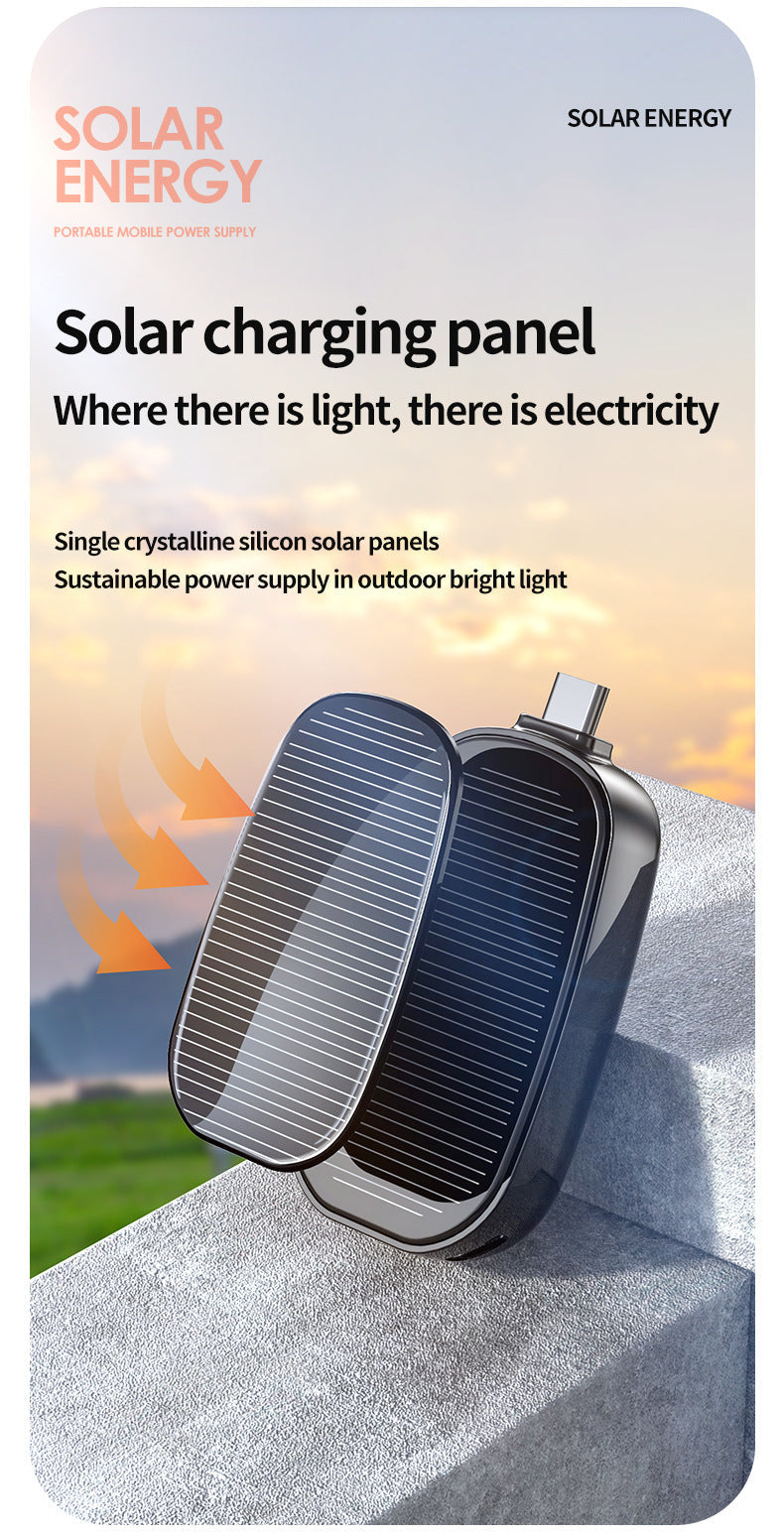 Mini-Solar-Notladegerät, tragbares kabelloses Netzteil