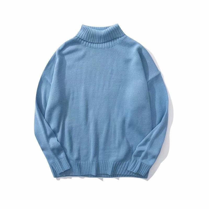 Einfache Neue Vielseitig Paar Rollkragen Pullover Retro Herbst Und Winter Neue