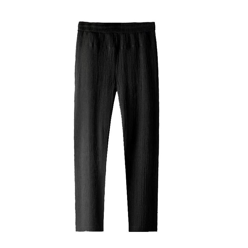 Atmungsaktive einfarbige Sommerhose für Herren in Übergröße, lockere Freizeithose