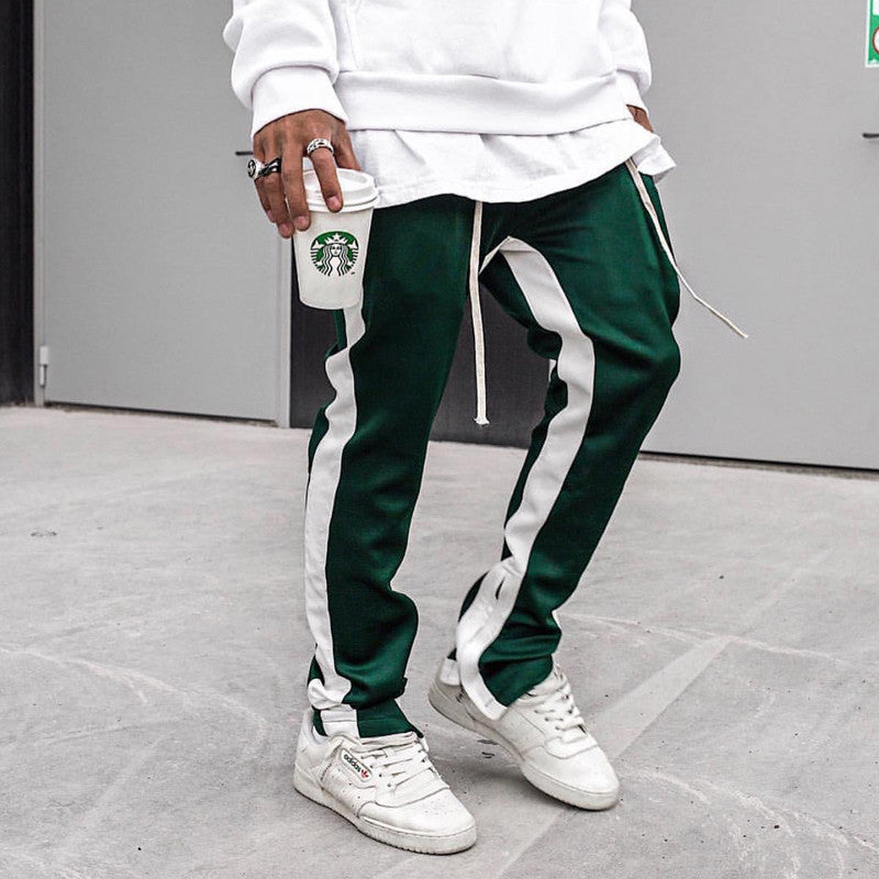 Fitness Hosen männer Trendy Marke Zipper Tasche Nähte Sport Füße Strahl Mund Männer