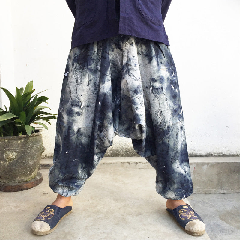 Herren Schritthose Lockere Thaihose Pumphose