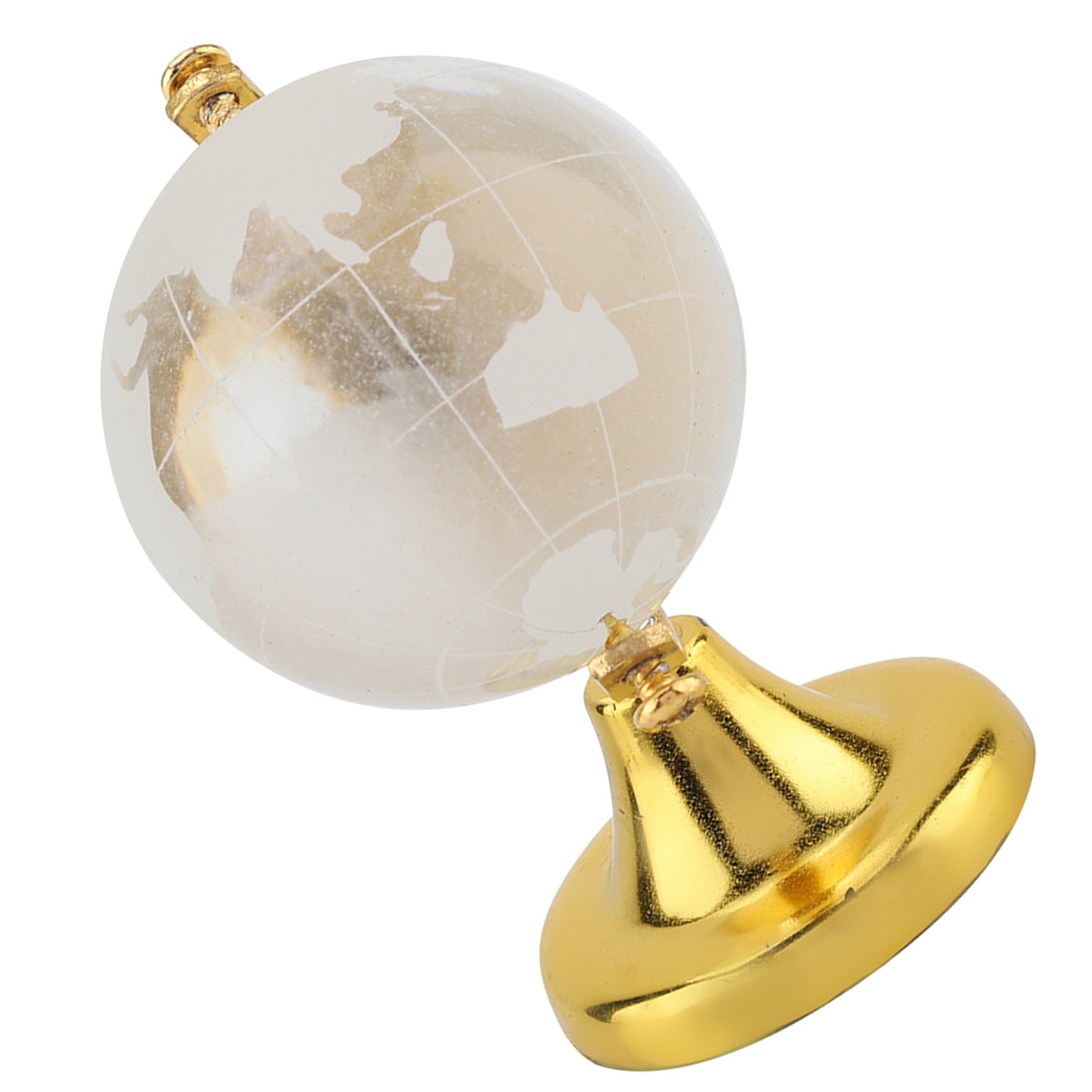 Runder Globus mit Weltkarte, Kristallglaskugel, Dekoration für Zuhause und Büro, Geschenk (Golden)