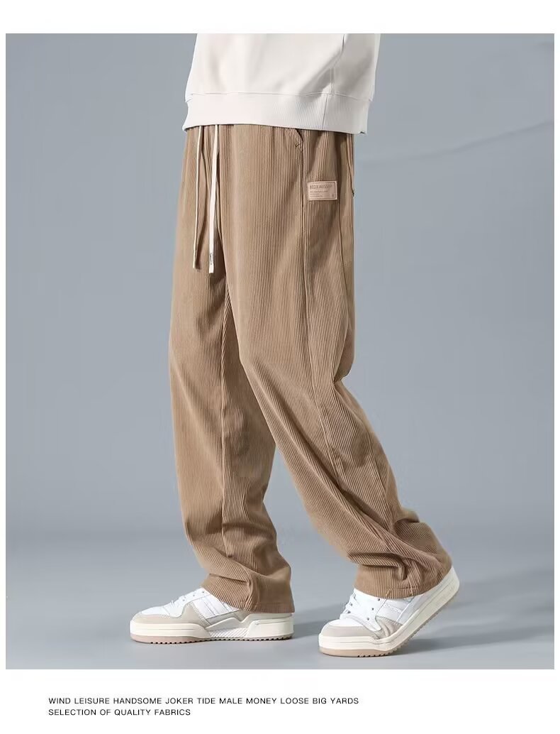 Amerikanische Retro-Cordhose mit weitem Bein und passender Freizeithose