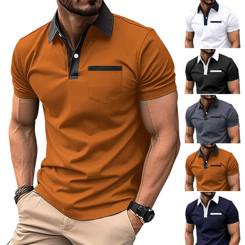 Schlanke Brusttasche Kurzarm Herren