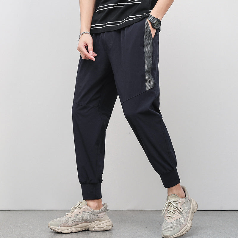 Gekürzte, dünne, lässige Hose mit Kordelzug
