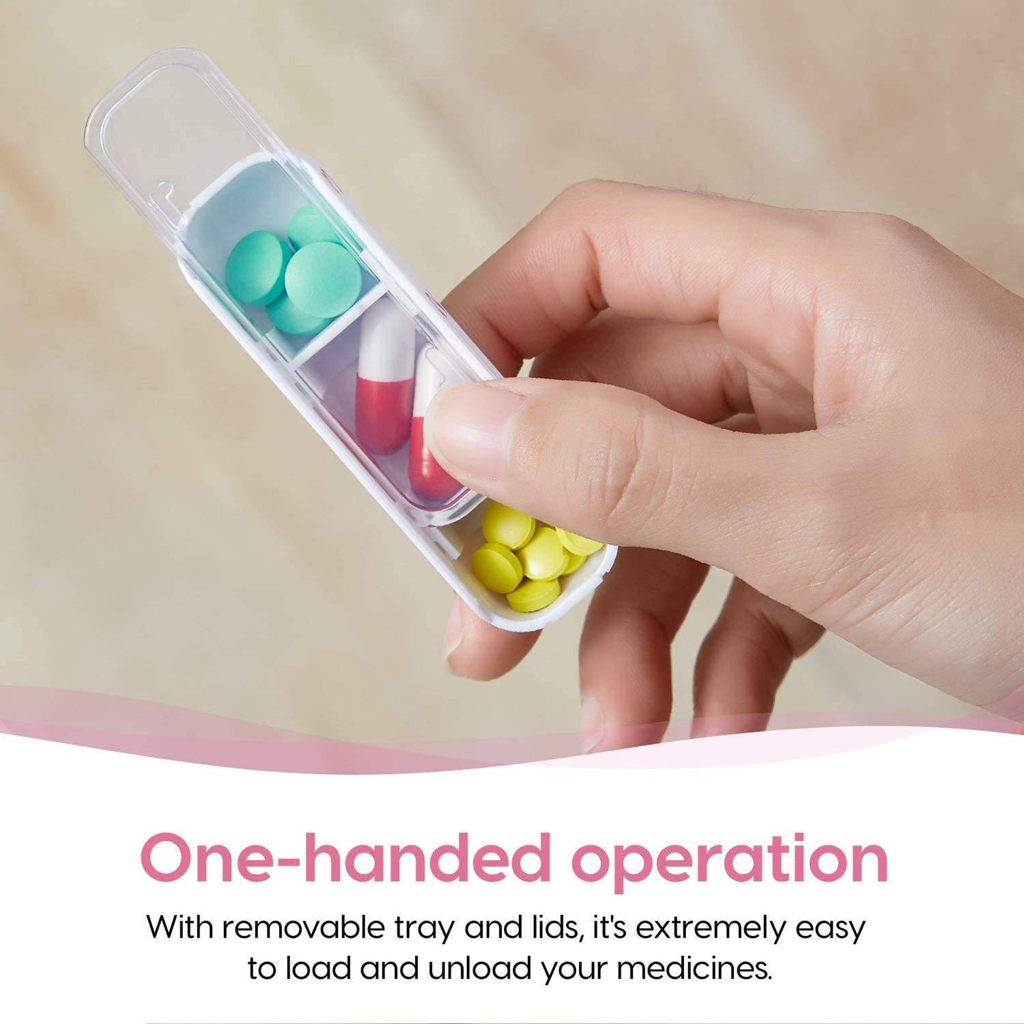 Femometer Pillendose 7 Tage Pillendose mit PU-Leder 7 Tage 3 Fächer