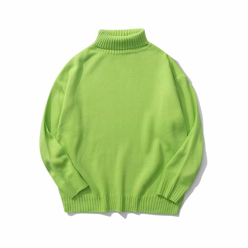 Einfache Neue Vielseitig Paar Rollkragen Pullover Retro Herbst Und Winter Neue