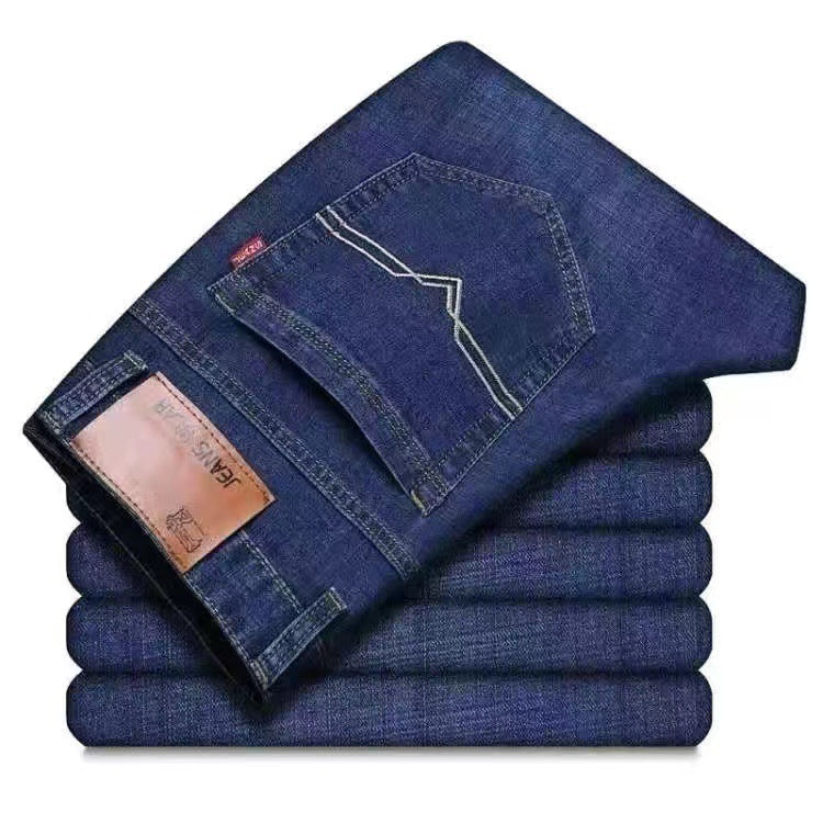 Elastische gerade Röhrenjeans für Herren in lockerer Freizeit